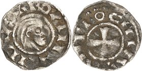 ANTIOCHIA, Fürstentum. 
Bohemund III. 1149-1201. Denier (1149/1163) 0,81g. Kopf n.r. / Fußkreuz im Perlkreis, Metcalf&nbsp; 344. . 

Prägeschw., so...