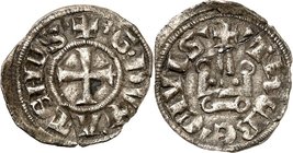 ATHEN, Herzogtum. 
Wilhelm I. / Guido II. 1280-1287-1308. Denier tournois 1,01g, Theben. Fußkreuz im Perlkreis + x G DVX . ATEHIS . / + + THEBEI CIVI...
