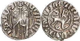 ARMENIEN, Königreich in Kilikien. 
Hetoum I. und Zabel 1226-1270. Tram 2,94g. Hetoum und Zabel stehen in Ornat v.v. und halten gemeinsam Prozessionsk...