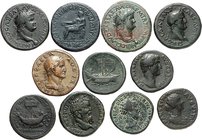 RÖMISCHES KAISERREICH. 
Allgemein: Bronzemünzen: Sesterze etc. 97 Sesterze: Augustus (4), Caligula (5), Claudius (2), Britannicus, Agrippina (2), Ner...