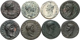 RÖMISCHES KAISERREICH. 
Allgemein: Bronzemünzen: Dupondien bis Quadranten. 94 Stücke: Dupondien und Asse: Augustus (8), Livia (4), Agrippa, Tiberius ...