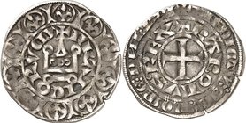 FRANKREICH. 
Charles IV. le bel 1322-1328. Maille blanche o.J. (1323) 1,67g, 1.Emission, mit REX. Kreuz in doppelter Us.&nbsp;/ Kastell. Laf.&nbsp; 2...