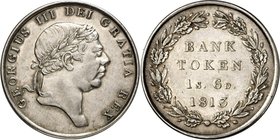 GROSSBRITANNIEN. 
ENGLAND. 
George III. 1760-1820. 18&nbsp;Shilling Bank-Token 1813. Spink 3772, KM&nbsp; Tn3. . 

vz-