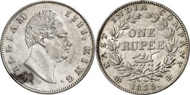 INDIEN. 
British - East India Company. 
William IV. 1830-1837. One Rupee 1835 F inkus, Kalkutta. K.M. 450.3. . 

Vs.-Patinafleck, vz