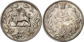 IRAN. 
Muzaffar al-Din Shah 1896-1907. 5000 Dinar = 5 Krans (1320 AH = 1903). KM&nbsp; 976, Dav. 288. 25478. 

vz-St