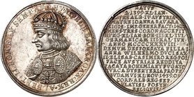 Römisch Deutsches Reich. 
Albrecht II. v.Habsburg 1438-1439. Medaille o.J. (ca. 1700)(v. C. Wermuth) Gekr. geharn. Brustb.n.l./ 19 Zeilen Ag 32 mm 15...