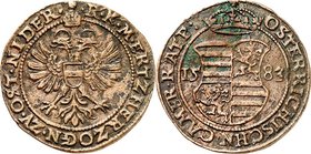 Römisch Deutsches Reich. 
Rudolph II. 1576-1612. Cu-Raitpfennig 1583 Wien Gekr. Doppeladler/ Gekröntes quadriertes Wappen. . 

l.rau,ss