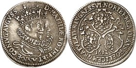 Römisch Deutsches Reich. 
Matthias 1612-1619. Abschlag v. Goldgulden 1612 a.d. Einzug des Kaiserpaares in Nürnberg nach der Krönung. Gekrönte Brb. de...