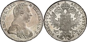 Römisch Deutsches Reich. 
Maria Theresia 1740-1780. Taler 1780 Wien, Mmz. I.C.-F.A. Brb. n.r., 8 Perlen im Diadem / Gekr. Doppeladler. Prägezeit 1790...