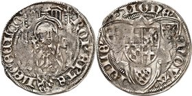 Köln-Erzbistum. 
Ruprecht, Pfalzgraf bei Rhein 1463-1480. Weißpfennig o.J. (1464) 1,94g Riehl. Hüftbild St. Petrus unter gotischem Schutzdach v. vorn...