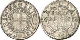 Köln-Erzbistum. 
Domkapitel, z.Z. Exil Josef Clemens 1702-1714. 1/12 Taler 1708 Bonn, Mmz. FW. Stiftsschild / 5 Z. Wert und Jahr. Noss&nbsp; 621b. . ...