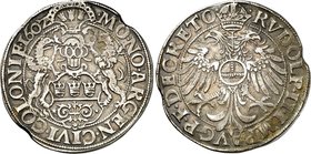 Köln-Freie Reichsstadt. 
z.Z. Rudolph II. 1576-1612. Reichstaler 1602 Behelmtes Stadtwappen zw. Greif und Löwe / Gekrönter Doppeladler. Noss&nbsp; 26...