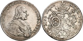 Mainz-Erzbistum. 
Emmerich Joseph, Freiherr von Breitbach-Bürresheim 1763-1774. Konv.-Taler 1767 F-B. Brb. in Mozzetta n.r.&nbsp;/ Doppeltes Kurwappe...