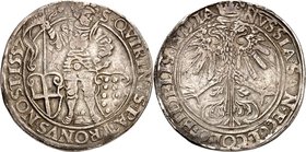 Neuss, Stadt. 
z. Z. Ferdinand I. 1556-1564. Taler 1557 St. Quirin steht zw. Wappen vom Erzb. Köln und Neuss/ Reichsdoppeladler ohne Us. des Kaiserna...