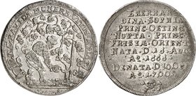 Ostfriesland-Grafschaft, seit 1654/62 Fürstentum. 
Eberhardine Sophie von Öttingen *1666 +1700. 1/4 Reichstaler 1700 a. i. Tod, am 30.&nbsp;Oktober. ...