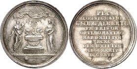 Ostfriesland-Grafschaft, seit 1654/62 Fürstentum. 
Georg Albrecht 1708-1734. Medaille 1734 (v.&nbsp;J.C.Koch) a. s. Tod, am 12.&nbsp;Juni. Phönix-Geb...