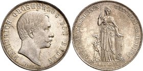 Baden. 
Friedrich I. 1856-1907. Gulden 1863 Landesschießen Mannheim. AKS&nbsp; 136, J.&nbsp; 78. . 

vz-St