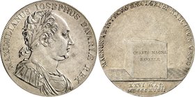 Bayern. 
Maximilian I. Joseph (1799-)1806-1825. Konv.-Taler 1818 Verfassung. AKS 59, J. 15, Th. 45, Witt. 2595. . 

ss-vz