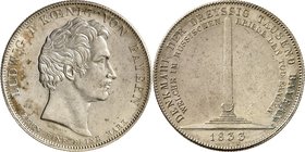 Bayern. 
Ludwig I. 1825-1848. Geschichtstaler 1833 Kriegerdenkmal. AKS 129, J. 44, Th. 62. . 

ss-vz