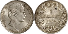 Bayern. 
Ludwig II. 1864-1886. Gulden 1865 Kopf mit Scheitel. AKS 177, J. 100. . 

vz-St