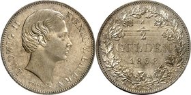 Bayern. 
Ludwig II. 1864-1886. 1/2 Gulden 1868 Kopf ohne Scheitel. AKS 180, J. 102. . 

St