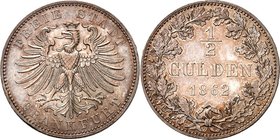 Frankfurt. 
1/2&nbsp;Gulden 1862. AKS&nbsp; 17, J.&nbsp; 37. R. 

vz