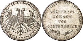 Frankfurt. 
Doppelgulden 1848 Erzherzog Johann. AKS&nbsp; 39, J.&nbsp; 46, Th.&nbsp; 135. . 

zapp.,vz