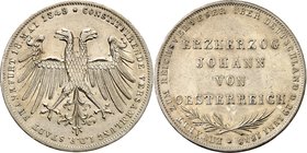 Frankfurt. 
Doppelgulden 1848 Erzherzog Johann. AKS&nbsp; 39, J.&nbsp; 46, Th.&nbsp; 135. . 

ss-vz