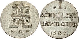 Hamburg, Stadt. 
1 Schilling 1837. AKS&nbsp; 16, J.&nbsp; 45. . 

vz