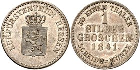 Hessen/-Kassel. 
Wilhelm II. und Friedrich Wilhelm 1831-1847. 1 Silbergroschen 1841. AKS&nbsp; 50, J.&nbsp; 37. . 

vz