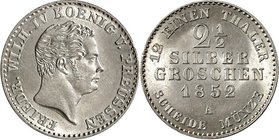 Preussen. 
Friedrich Wilhelm IV. 1840-1861. 2 1/2 Silbergroschen 1852 A. AKS&nbsp; 84, J.&nbsp; 78. . 

min.Rf.,St