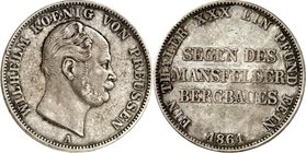 Preussen. 
Wilhelm I. 1861-1888. Vereinstaler 1861 Ausbeute Mansfeld. AKS&nbsp; 98, J.&nbsp; 93, Th.&nbsp; 267, Neum.&nbsp; 6. . 

ss