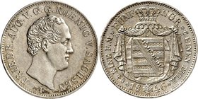 Sachsen, Königreich. 
Friedrich August II. 1836-1854. 1/6 Taler (5 Neugroschen) 1846 F. AKS&nbsp; 104, J.&nbsp; 84. . 

kl.Kratzer, vz