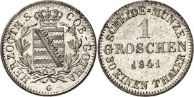 Sachsen-Coburg-Gotha. 
Ernst I. 1806-1844. 1 Groschen 1841. AKS&nbsp; 90, J.&nbsp; 269. . 

vz-St