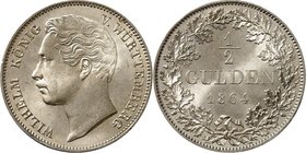 Württemberg. 
Wilhelm I. 1816-1864. 1/2 Gulden 1864. AKS&nbsp; 86, J.&nbsp; 69. . 

St