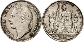 Württemberg. 
Wilhelm I. 1816-1864. Gulden 1841 Regierungsjubiläum. AKS&nbsp; 123, J.&nbsp; 74. . 

vz-
