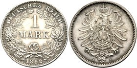 KAISERREICH-Kleinmünzen. 
1&nbsp;Mark 1882 J Alter Adler. J.&nbsp; 9. . 

vz-St