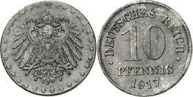 I.Weltkrieg u. Inflation. 
10&nbsp;Pfennig 1917 Zn. J. 298Z. . 

R ss