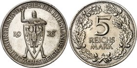 WEIMARER REPUBLIK. 
GEDENKMÜNZEN. 
5 Reichsmark 1925A Rheinland. J.&nbsp; 322. . 

Rf.,ss