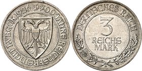 WEIMARER REPUBLIK. 
GEDENKMÜNZEN. 
3 Reichsmark 1926A Lübeck. J.&nbsp; 323. . 

l.Kratzer,vz