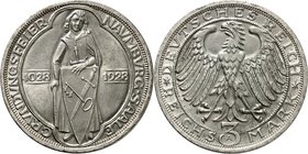 WEIMARER REPUBLIK. 
GEDENKMÜNZEN. 
3 Reichsmark 1928A Naumburg. J.&nbsp; 333. . 

vz-St
