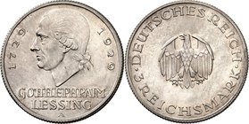 WEIMARER REPUBLIK. 
GEDENKMÜNZEN. 
3 Reichsmark 1929A Lessing. J.&nbsp; 335. . 

vz-St