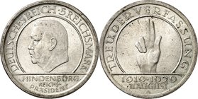 WEIMARER REPUBLIK. 
GEDENKMÜNZEN. 
5 Reichsmark 1929A Verfassung. J.&nbsp; 341. . 

min. Rf. vz