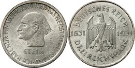WEIMARER REPUBLIK. 
GEDENKMÜNZEN. 
3 Reichsmark 1931A Frh. v. Stein. J.&nbsp; 348. . 

vz-St