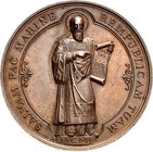 EUROPA. 
SAN MARINO. 
Medaille 1901 (o. Sign.) auf 300 Jahre Republik. Hl. Marinus weist auf Rotulus mit Wappenbild / 6 Z. Widmung im Kranz. Br-34,5...