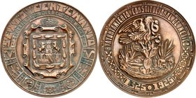 ÜBERSEE. 
MEXIKO. 
2. Republik seit 1867. Medaille 1925 (o. Sign.) a.d. 600jährige Stadtjubiläum der Gründung von Mexico-City. Gekr. Stadtwappen / A...