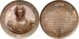 ÜBERSEE. 
NIEDERLÄNDISCH-INDIEN (Java). 
Willem II. 1840-1849. Medaille 1844 (o. Sign.) a.d. Tod des holländischen Generalgouverneurs von Indonesien...