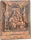 RELIGION UND ETHIK. 
NEUES TESTAMENT. 
Gravierte Kupferplatte o.J. (18.Jh.) (o. Sign.) zu einer Druckgraphik (Kupferstich). AD MOSIS LEGEM CHRISTVS ...
