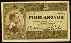 ISLAND. 
5 Kronur 1928. Pick 23. . 

III