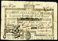 ITALIEN. 
Kirchenstaat. 
S.Monte Della Pieta`di Roma. 95 Scudi 1.5.1797 Stpl. MACARAT. Pick S357. . 

III